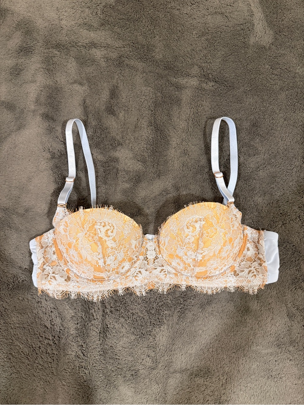 SKARLETT BLUE Powder Blue and Beige Lace Balconette Bra 34A